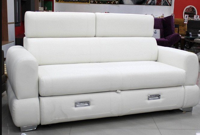 Белый диван из эко кожи