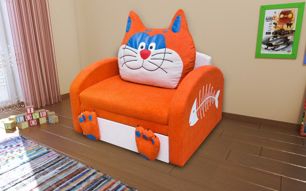 детский диван-кровать в форме кота