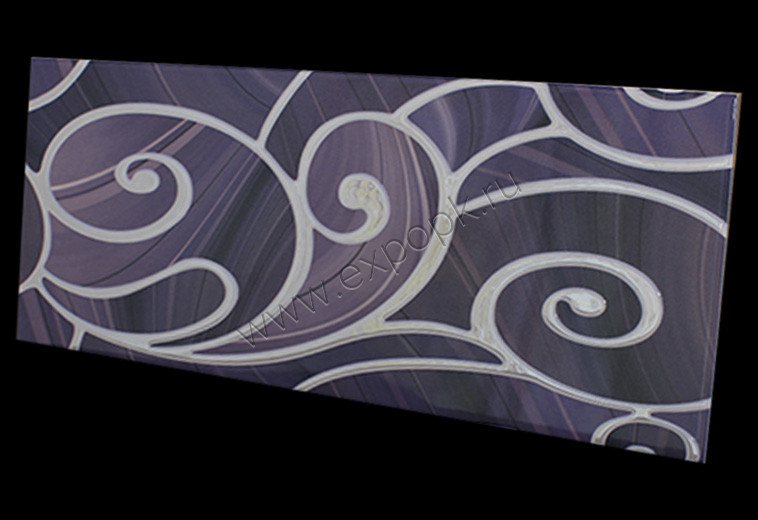 Плитка настенная Арабески пурпурный декор 250*600