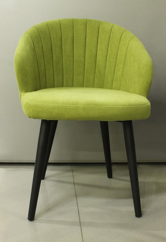Зеленый Шолден ноги черный матовый муар металлический стул