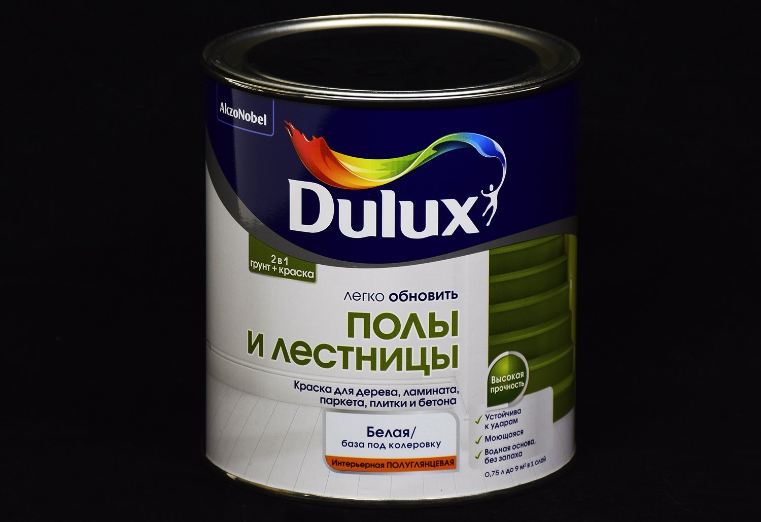 Купить Краска Dulux Полы и лестницы BW 0,75 л в Петропавловске-Камчатском