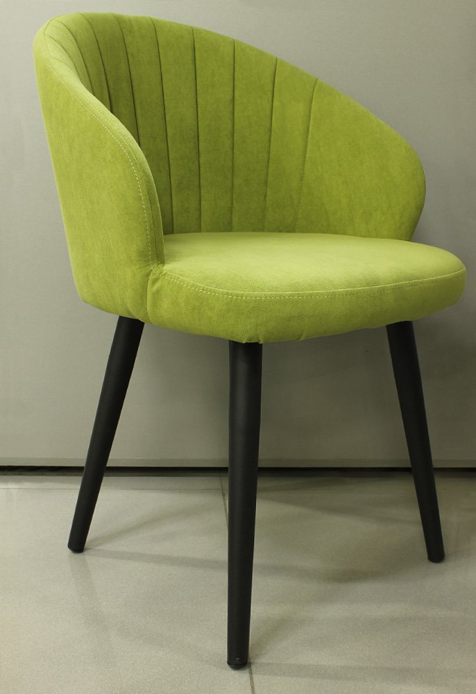 Зеленый Шолден ноги черный матовый муар металлический стул