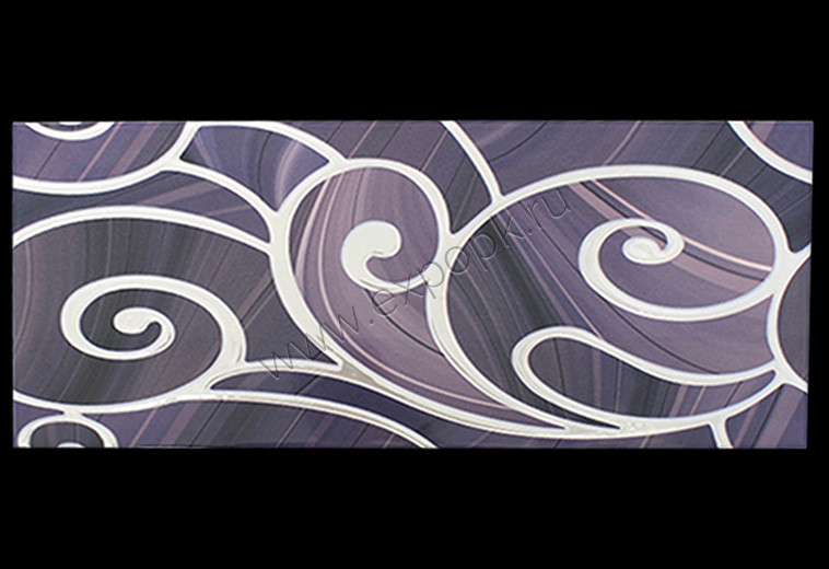 Плитка настенная Арабески пурпурный декор 250*600
